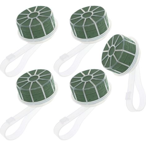 Lot de 5 Supports de Bouquets de Mariée en Mousse Plastique Vert, Poignée Pratique et Facile à Absorber, pour Événements Spéciaux et Décoration de Mariage (1/5)