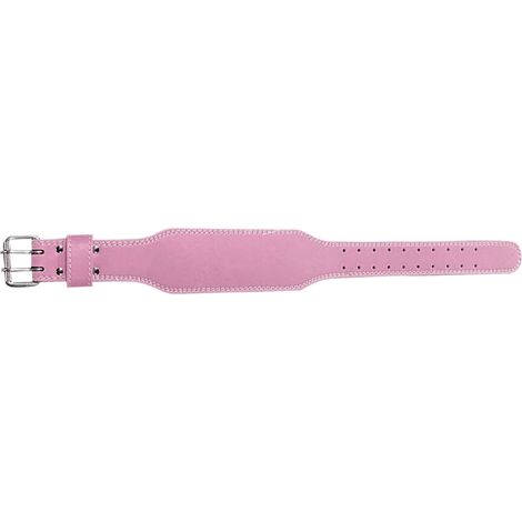 Ceinture d'entraînement en simili cuir microfibre rose - Support lombaire pour musculation et fitness - Taille S (95 cm) (1/5)