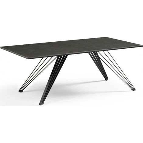 Table basse 120x60 cm céramique gris foncé pieds filaires - UTAH 01 (1/5)