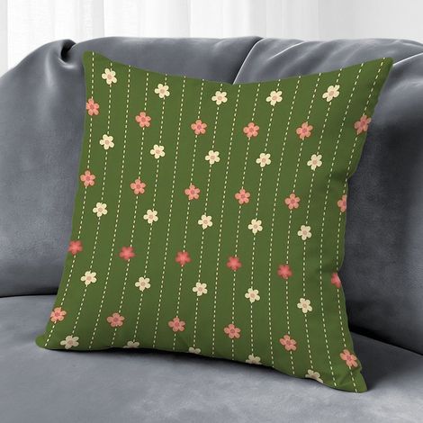 Housse de coussin fleurs imprimées, décoration canapé-lit,40×40cm (1/5)
