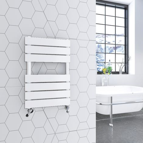Heated Towel Rail Radiator 650x400mm White Flat Panel (1/5)