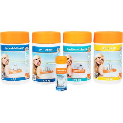 Steinbach Poolpflege Whirlpoolset All in One 4x Poolpflege + Quickteststreifen