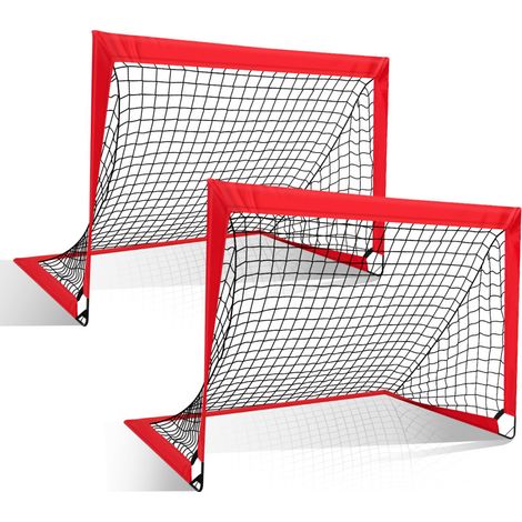 SWANEW Porta da calcio 2 pezzi per bambini. rete da calcio pieghevole Mini porta da calcio 120 x 90 x 90 cm (1/5)