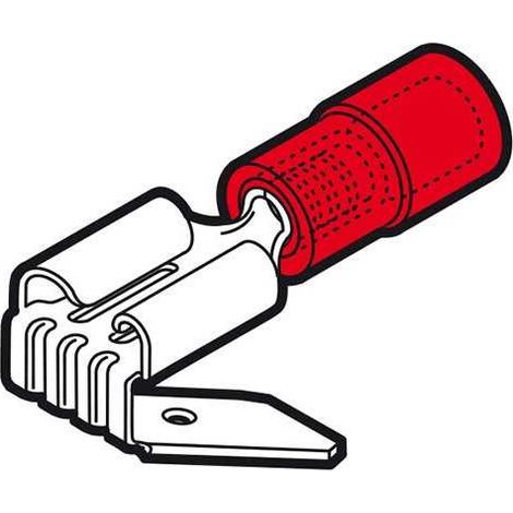 Cosse de câble 6,3x0,8 Mâle/Femelle Preisolees Rouge