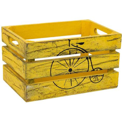 Cajon de madera naranja 18x12x10h cm