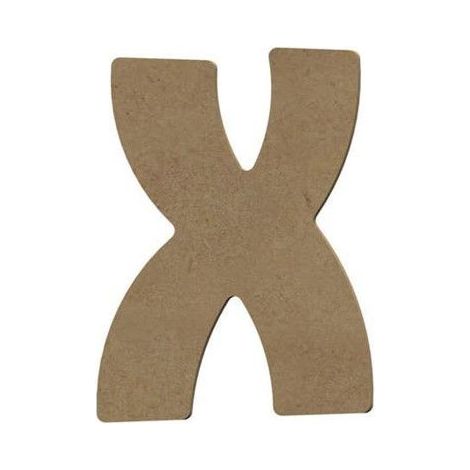 Lettre en bois - Médium - X - 8cm - Marron - Décorative et personnalisable (1/3)