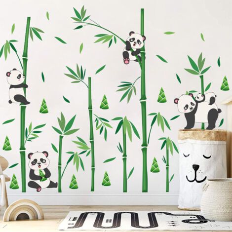 Sollbry Stickers Muraux Enfants Panda Autocollant Mural Bambou Animaux de la Forêt Deco Stickers Chambre Enfants Fille Garçon Bébé Décoration (1/5)