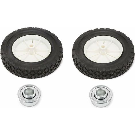 – Lot de 2 roues de tondeuse universelles 200mm – Pneus increvables 8x1,75 – Moyeu 35mm – Roulements pour tracteur autoporté - PNEU 8 X