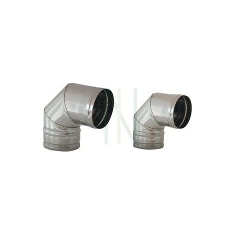 Ala gomito curva per canne fumarie in acciaio inox 90o 10 cm 100 mm stufa (1/2)