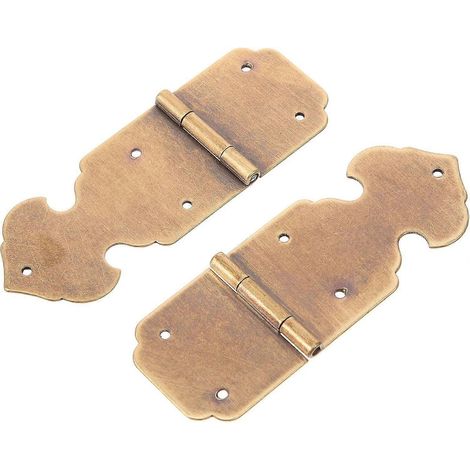STOBOK Lot de 2 charnières en laiton antique pour portes de placard et bois (1/5)