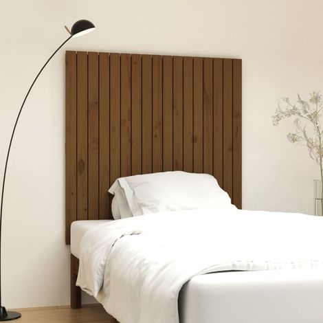 Cabecero de cama de pared madera pino marrón miel 108x3x110 cm vidaXL (1/5)