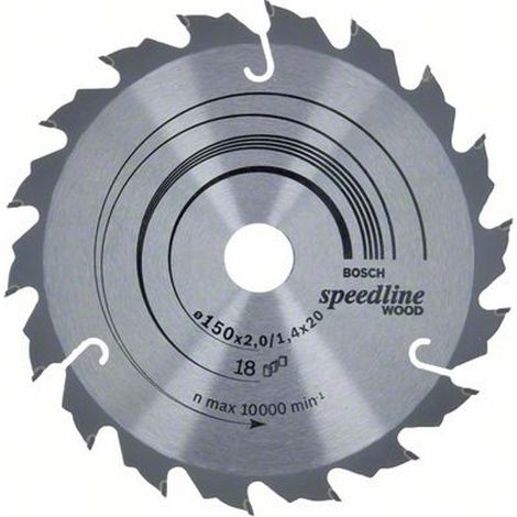Bosch Kreissägeblatt Speedline Wood,  150 x 20 x 2 mm, 18