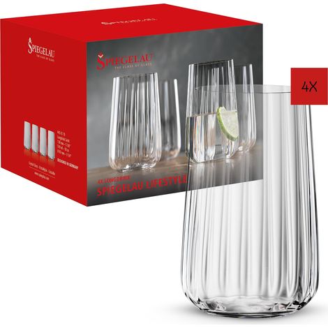 Lot de 4 verres à long drink en cristal 510 ml (1/5)