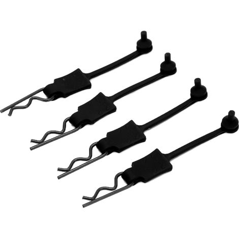 4 Pièces Pinces de Carrosserie Universelles pour Voiture RC 1/10, Attaches de Coque, Boulons de Remplacement, Accessoires de Modélisme Noir (1/5)
