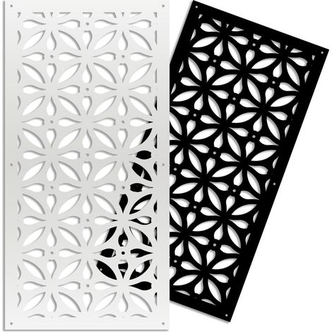 TELLY - Panneau ajouré en PVC - Brise-soleil - Dimension : 50x150 cm - Couleur : noir