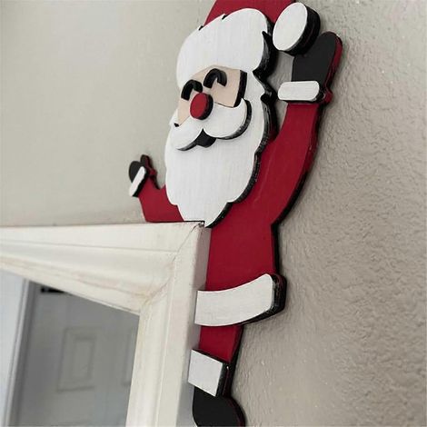 Décoration de porte de Noël, Père Noël mural et de fenêtre --- (1/5)