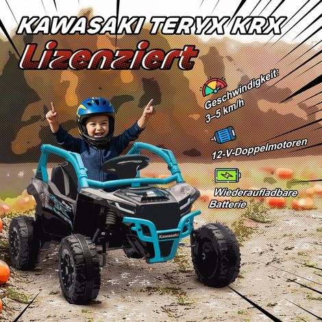 Elektrisches Kinderauto 12V, Fernbedienung, LED-Scheinwerfer, Musik, akustisches Signal, für Kinder von 3-8 Jahren, blau. (1/5)