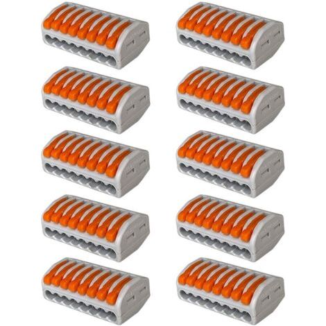 10 connecteurs de câble à levier PCT-218, connecteurs de câble compacts à 8 ports, bornier à ressort compact (1/5)