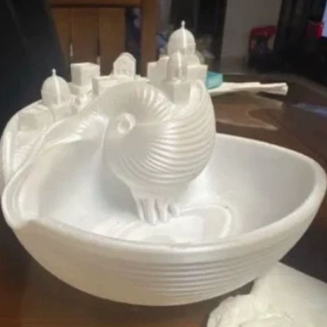 Santorini souvenir box, Greek island scenery decoration, tourist souvenir crafts, 3D printed ornament as shown - pearl white