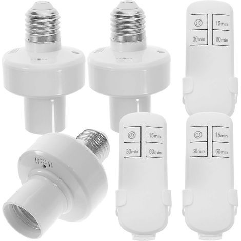 Lot de 3 douilles avec télécommande et interrupteur sans fil.