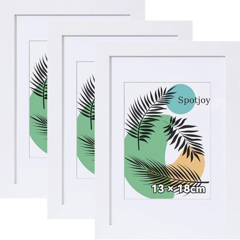 Bilderrahmen 13x18 cm 3er Set Schwarz Holzrahmen mit Acrylglas (1/5)