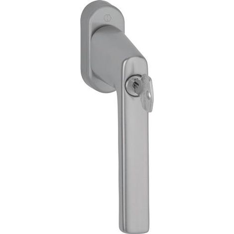 Manilla ventana Hamburgo 0700LS/U26 100NM Aluminio.F9 Aluminio.color acero 32-42mm con cerradura.