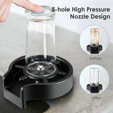 ALLIANDISRince-verres en métal pour tasses de 2.1-11.2cm automatique Rince Verre Evier nettoyage rapide laveuse de tasses acier inoxydable accessoires de Robinets pour évier de cuisine café Htel Bar-n (1/3)