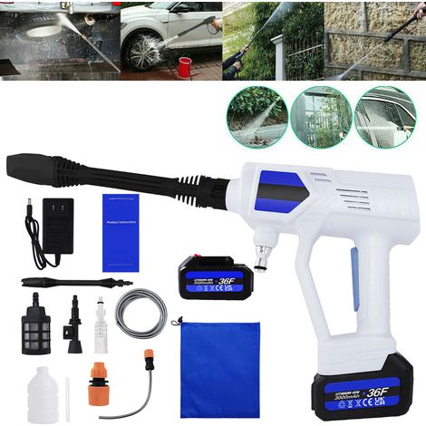 Cordless Power Washer, 21V Cordless Pressure Washer with 1.5Ah Rechargeable Battery, 6-in-1 Adjustable Nozzles, Portable Pressure Washer for Car Wash, Outdor Fence, Floor Cleaning & Garden Watering (1/5)