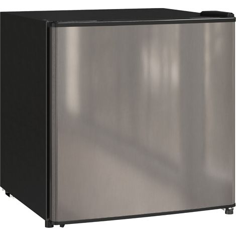 Mini-réfrigérateur 46 L avec bac à glaçons, porte réversible, température réglable, argent