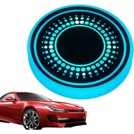 Dessous de verre lumineux pour porte-gobelets de voiture, insert LED pour porte-gobelets de voiture, sous-verres avec lumière LED pour gobelet – insert de porte-gobelet avec éclairage d'ambiance pour (1/5)