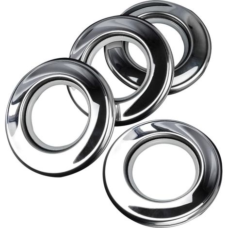 Lot de 4 Œillets pour Rideaux en Acier Inoxydable Argenté Anneaux Ronds Flexibles sans Bavure Fournitures de Rideaux (1/5)