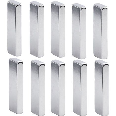 Tira magnética autoadhesiva - 10 unidades - Imán potente - Rectangular - 3 cm x 1 cm x 0,4 cm - Imán para cuchillo (1/5)