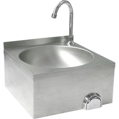 Berührungsloses Küchenspülbecken aus Edelstahl zur Wandmontage Hendi 810316 (1/3)