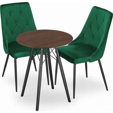 Conjunto de 2 mesas Valora KOVA 60 fresno redondas de diseño moderno (1/5)