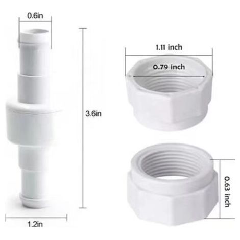 Tubo girevole di ricambio + dado per pulitore per piscine Polaris 180 280 380 D20 D-20 C15
