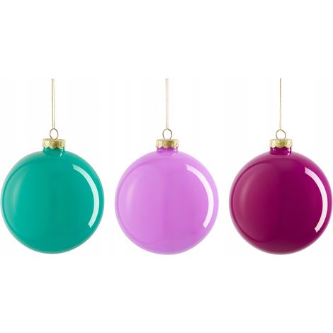 Christbaumkugel aus glattem Glas, leuchtende Farben, 10 cm, 1 Stück (1/4)
