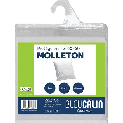 Protège Oreiller Molleton 100% Coton 60x60 cm (1/5)