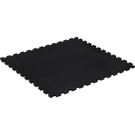 Maison Exclusive - Gummi-Bodenfliese Schwarz 12 mm 100x100 cm