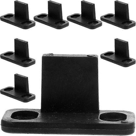 8-teiliges Set Bodenführungen für Scheunentore, Schiebetürführungen, Schiebetürbeschläge für Scheunentore-4.50X2.40X2.00CM-Black (1/4)