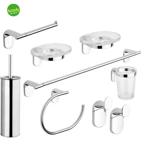 Set 8 pezzi per bagno in acciaio e vetro serie zero METAFORM (1/10)