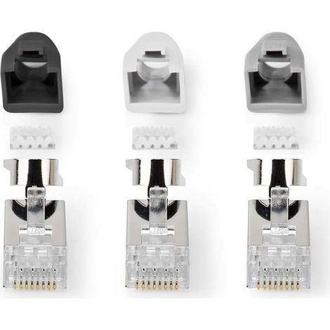 Conector RJ45 - CCBW89390GY - Cable sólido/multifilar FTP CAT7 - Chapado en oro - 10 unidades - PVC - Gris