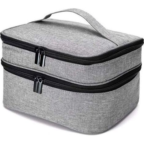 Sac de couture. sac de rangement pour outils de couture. double étui à accessoires de couture pour aiguilles. fil et matériaux de couture (paquet seulement). grand/gris (1/5)