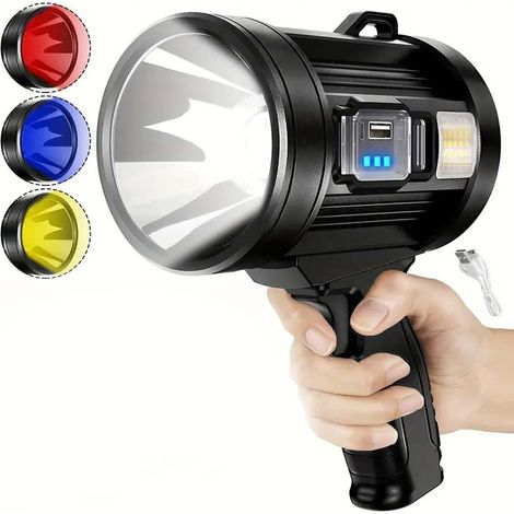 projecteur rechargeable lampe torche solaire LED par USB idéal pour le camping les patrouilles et randonnées nocturnes (1/5)