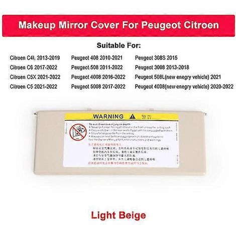 Pare-soleil de voiture avec miroir intégré pour Peugeot 408, 508, 4008, 5008 et Citroën C4L, C6 et C5X - Beige clair (1/5)