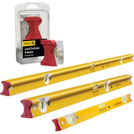 Stabila R-Type 3 Piece 60-180cm Builders Pro Spirit Levels +Replacement Ends (1/5)