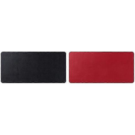 Alfombrilla de escritorio de doble cara, impermeable, de cuero sintético, para oficina, con alfombrilla para ratón, funda para escritorio y alfombrilla de escritura (90 x 45 cm, negro y rojo).