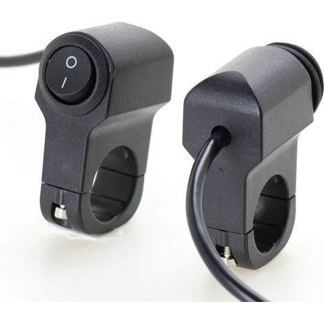 Lot de 2 interrupteurs étanches à bascule en alliage d'aluminium pour guidon de moto, vélo, quad, UTV et scooter, compatibles avec les guidons de 22 mm (1/5)