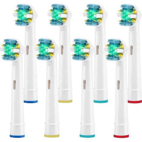 Ersatz-Zahnbürstenköpfe zum Nachfüllen für die elektrische Zahnbürste Oral Pro 1000, Pro 3000, Pro 5000, Pro 7000, Vitality Floss Action, 8 Stück mit Abdeckungen