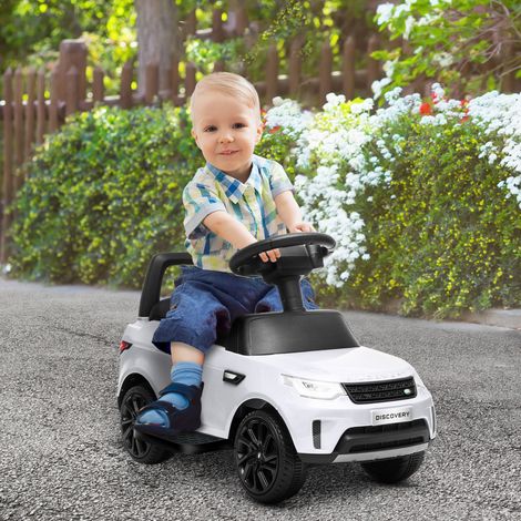 Voiture pour Enfants avec Licence Land Rover 6V, Fonctionnement Électrique et à Pousser, Vitesse 3km/h, Blanc (1/5)