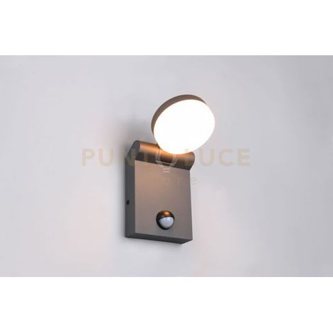 ADOUR APPLIQUE DA ESTERNO LED  7,5W 750lm, 2300+3000+4000K ORIENTABILE NERA CON SENSORE DI MOVIMENTO E REGOLAZIONE TEMPERATURA DI COLORE DEL LED IP44 H.19CM